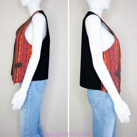 Boom women's 100% cotton multicolor‎ vest, size M - Picture 3 of 16